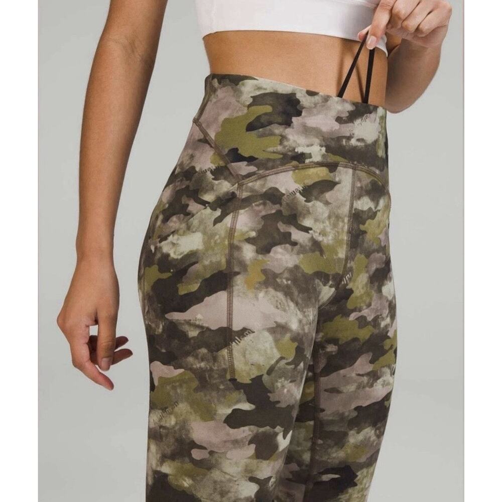 Lululemon Power Thru 25" Camo Wash Juniper Green Multi NWOT - Picture 4 of 7